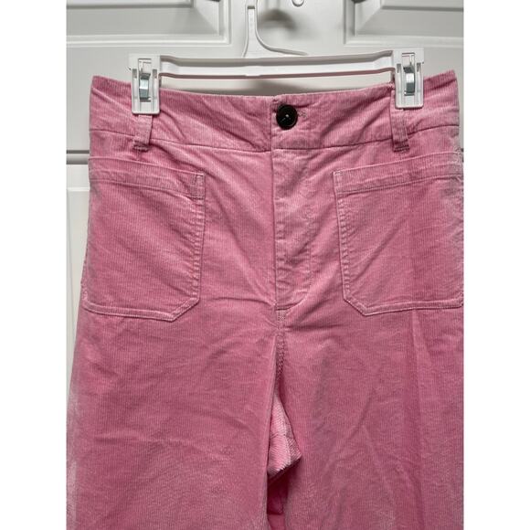 Maeve by Anthropologie The Colette Pant Corduroy pink wide leg cropped size 31 - Picture 3 of 7